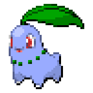 We’re finally done with Kanto! Here we are in Johto, folks! I give you the Chikorita line.The blue i