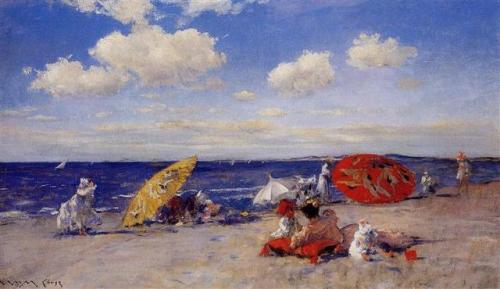 impressionism-art:   At the seaside (?) William Merritt Chase