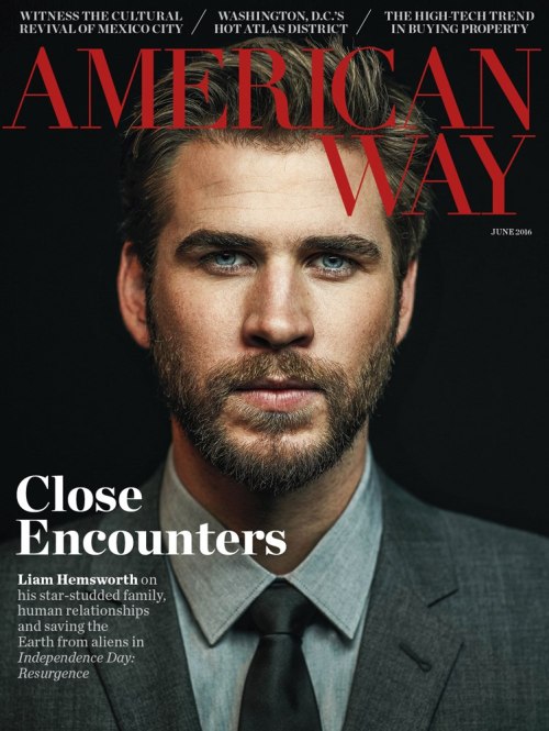 Liam Hemsworth by John Russo for American Way, June 2016