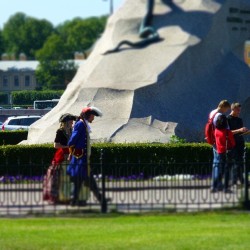 #Senate #Square #actors photo4money #dress #monument #streetphotography  near * Bronze Horseman *   The #Bronze #Horseman is an equestrian #statue of Peter the Great in Saint Petersburg, Russia. Commissioned by Catherine the Great, it was created by the