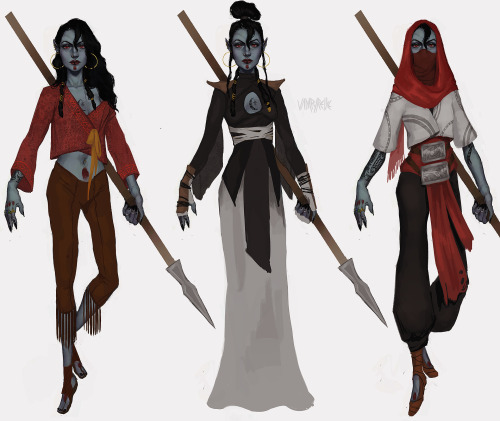 vampyrelle: Outfits &amp; armors for my Nerevarine Velnya! Also gave her some more tattoos (Hi-R