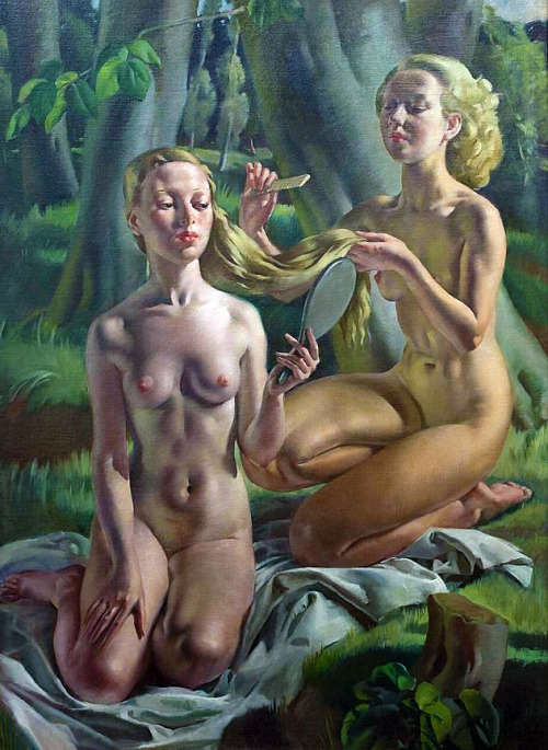 bellsofsaintclements:“The toilet” (1935) by British artist Bernard Fleetwood Walker (1893-1965).