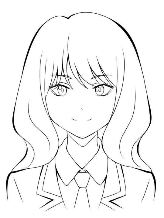 Anime Girl -Penicl no color- by BloodyRedWrist on DeviantArt