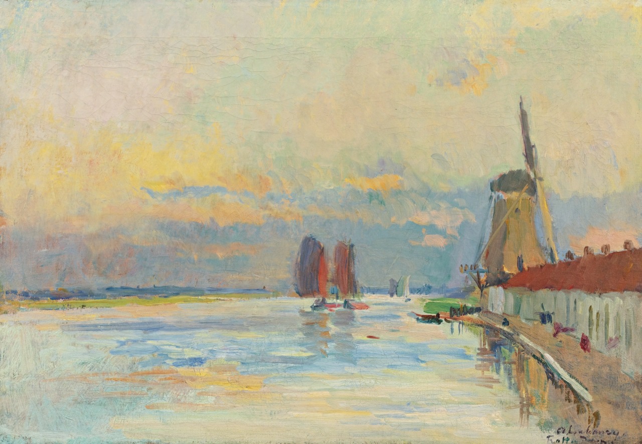 laclefdescoeurs:  Le Moulin à Vent sur le Canal à Rotterdam, Albert Lebourg