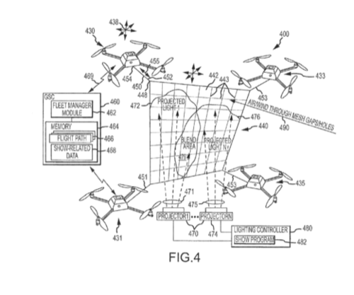 robottheater: Disney’s Patent Drawings for Drone Actors and floating projection pixels.  