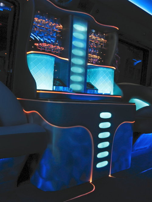 postvespertine:Limo interiors by LA Custom Coach Inc.No sir, that is an indoor blacklight mini-golf 