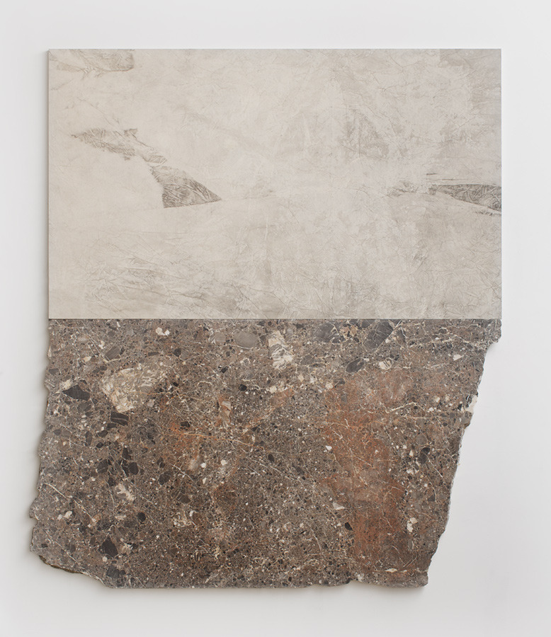 Sam Moyer
“Zola,” 2014, stone, ink on canvas mounted to mdf panel, 80 x 69 x .75 inches
