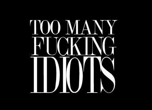 TOO MANY FUCKING IDIOTS. | via Tumblr på @weheartit.com - http://whrt.it/YSdY7U