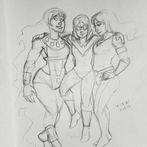 kavkakat:  Another #sketchbook entry: #earth13 Teen Titans Starfire, Nightwing, and Troia. First tim