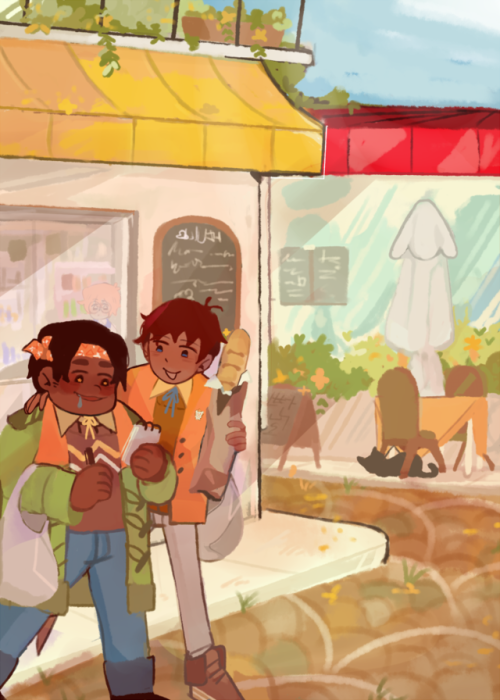 miyabau:my full piece for @voltronlookbook !! i just wanted to draw hunk &amp; lance hanging out