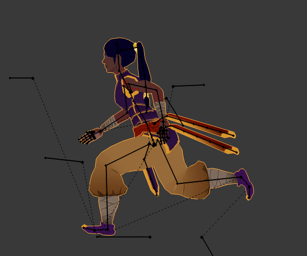 Note to self: Tilt upper body forward for run cycle lest you want the character to look like it hops