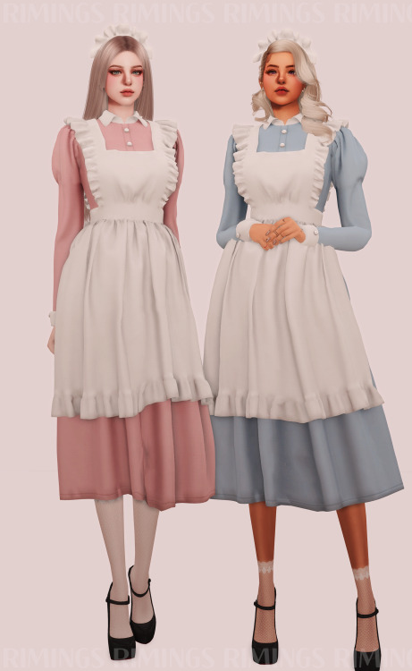 [RIMINGS] Classic Maid Outfit Set - FULL BODY 2 / HAT- NEW MESH- ALL LODS- NORMAL MAP- 16 / 16 / 4 S