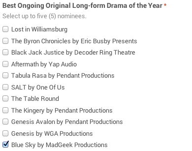 I've been nominated for an award! But...
