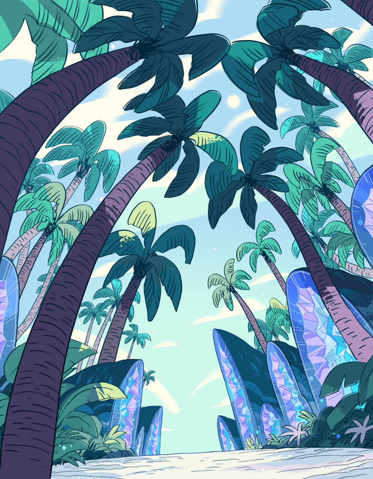 A selection of Backgrounds from the Steven Universe episode: Island Adventure Art