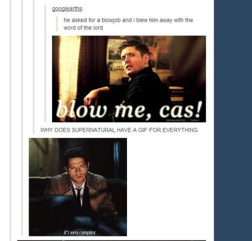 jiericho:  How Supernatural fandom takes over tumblr posts with relevant gifs PART 2
