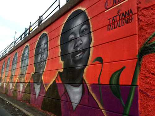 &ldquo;Sakia, Sakia, Sakia, Sakia&rdquo; is a mural I completed earlier this week in Newark, NJ. ‪#‎