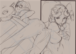 norasuko-art: New sneak peek on how my current comic project LOCKING HORNS 2 is looking. I’m already done with the sketches and doing linework at this point. Aside from this comic I have a little experimental SECRET comic side project that only patrons