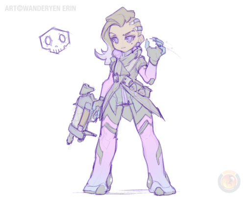 Characters from Overwatch, Training sketches based on Grand Chase style by Wanderyen Erin Part II