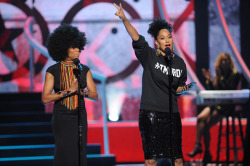 celebritiesofcolor:   Regina King and Tracee Ellis Ross host the ‘Black Girls Rock!’ BET Special at NJPAC  Prudential Hall on March 28, 2015 in Newark, New Jersey.