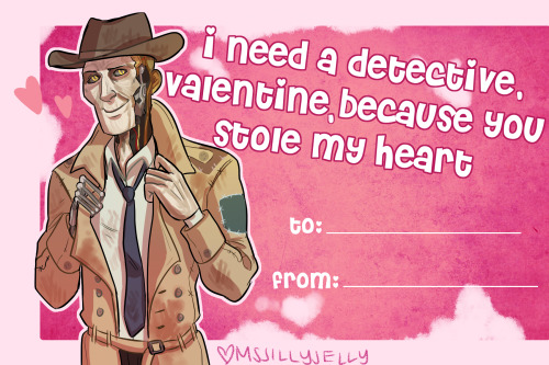 msjillyjelly:Fallout 4 Companion Valentines! Made especially for you~ (or depending on how you look 