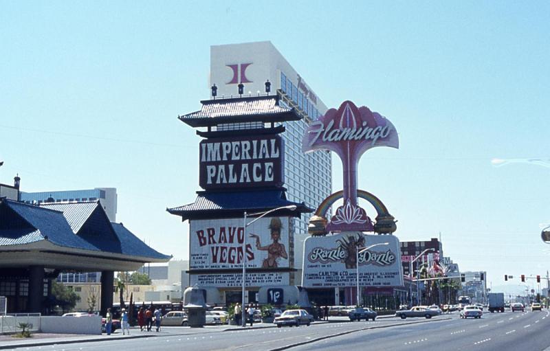 Vintage Las — Imperial Palace & Flamingo. Las Vegas Strip, c....