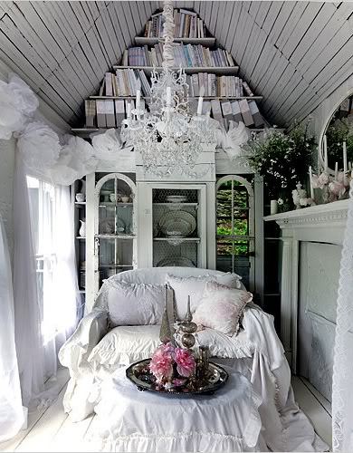 cleancutaesthetics:  A woman has converted a tiny cabin in the woods in to her dream Victorian home. I am in love.  http://curious-places.blogspot.co.nz/2011/01/victorian-cottage-delhi-ny-usa.html 