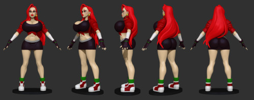 raldupreeart:  empire-studios: So, with my video game [RISE AGAINST] under development, I’ve been contracting a really awesome 3D artist to develop STATUES of some of the most iconic characters in the game, the first one being Layla, this may be released