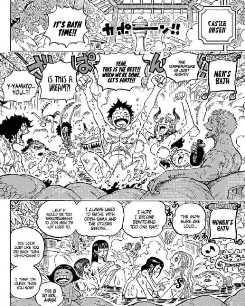 ONE PIECE SPOILERSI’m so glad there was this scene with two trans characters using the baths that ma