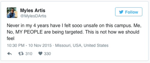 micdotcom:  #PrayForMizzou starts trending after Yik Yak threatsAmid recent racial protests and tension at Missouri, security notices were sent to dorm buildings after a series of suspicious threats were posted online to Yik-Yak. Another threatening phone