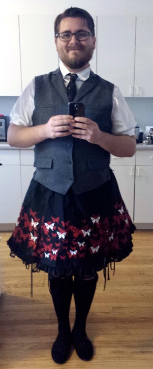 hisblackdress: aboyandhisdress: The skirt came from a Lolita site, but I didn’t get any tops that go