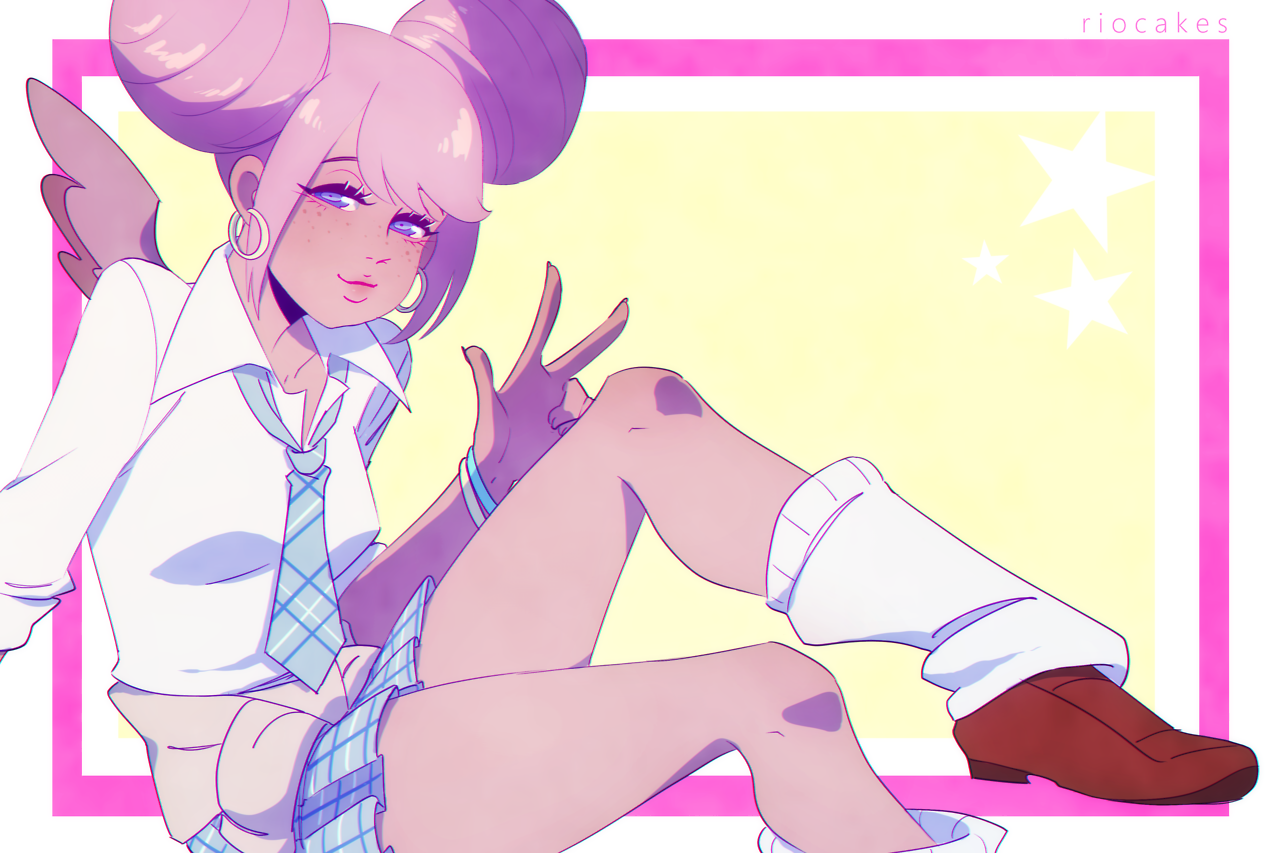 riocakes:  art trade with my boo, dis her key kid