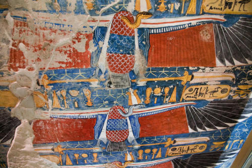 Isis and Nephthys as a VulturesDetail of a scene of goddesses Isis and Nephthys depicted as a flying