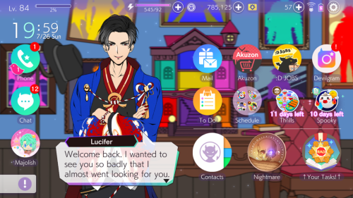 HES BACK! LUCIFER IS VISIBLE WITH HIS YUKATA ON THE HOME SCREEN!!