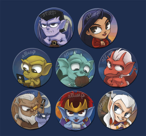 Finished my Gargoyles buttons! Man this show is still so great even 20 years later. 