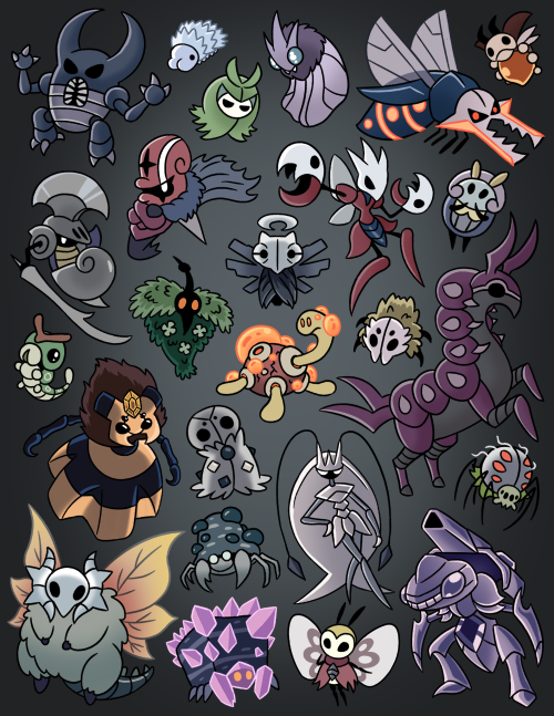 Bug-Type Mons In The Style Of Hollow Knight.