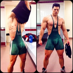 white-steel:  Leg Day - the dregs.#LockerRoomSeriesWrestling singlet by N2N Bodywear.Location: Men’s Locker Room @ Arrillaga Family Sports Center, Stanford University.