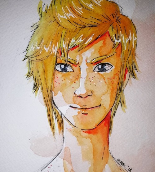 miryel89:#promptoargentum #ffxv #prompto #chocobo #watercolor #watercolours #portrait #myart #violet