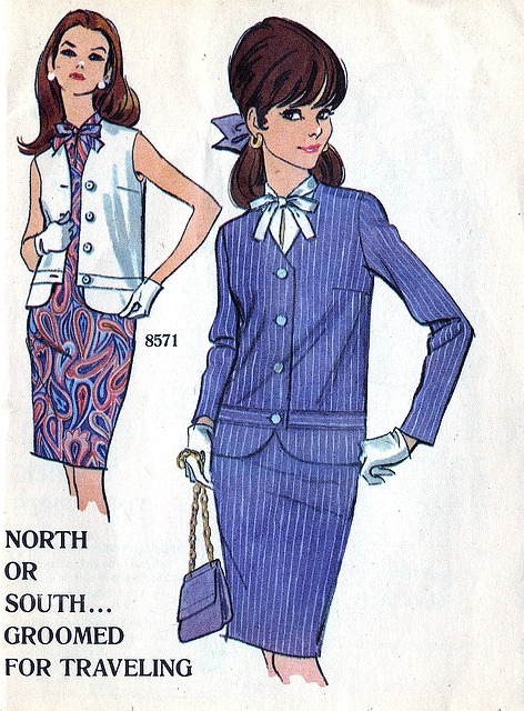 solo-vintage:  Illustrations of mod sewing patterns in McCall’s, 1967. (♥) 