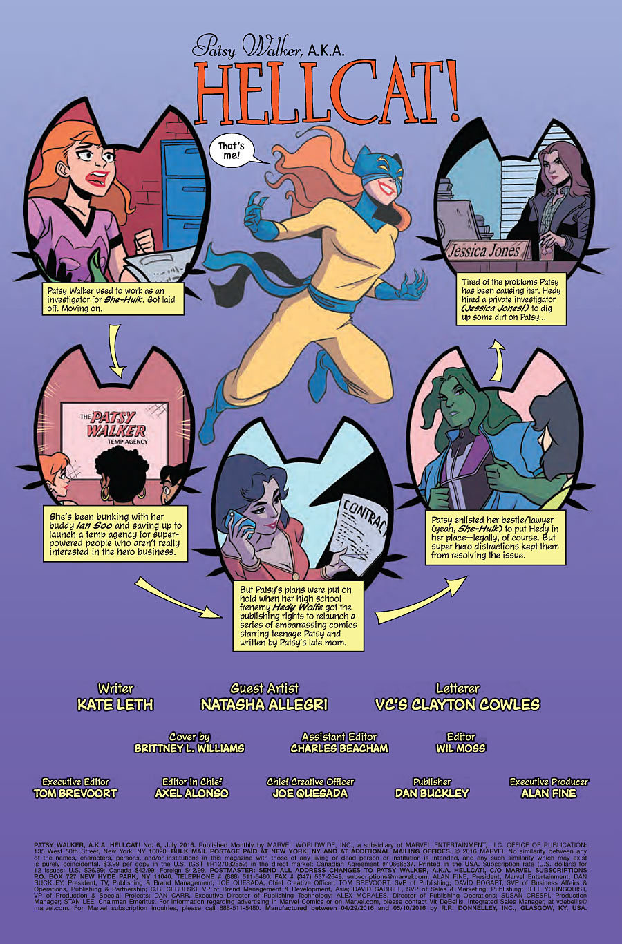 kateordie:  PATSY WALKER AKA HELLCAT #6 is out TODAY, with art by Bee and Puppycat/Fionna