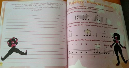 The Steven Universe music book Live From Beach City! came out today. It’s got sheet music, prompts to write your own music, related activities (like ‘design your own album cover’), and other cute activities (like 'create a fusion of