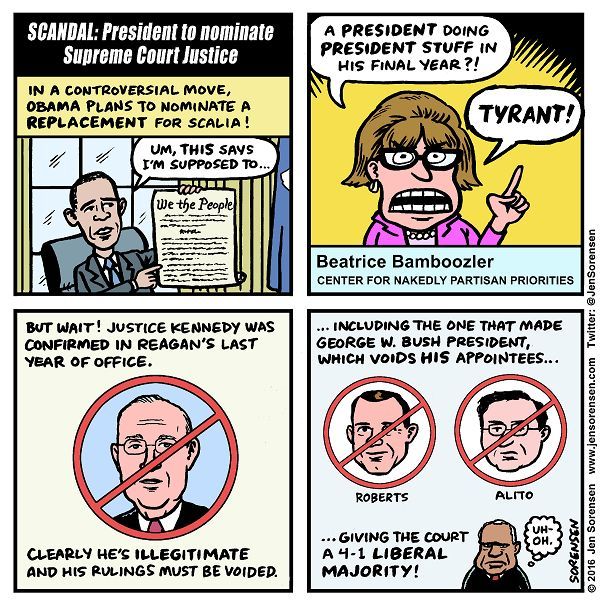 cartoonpolitics:  The Republican Senators vowing to block anyone Obama nominates