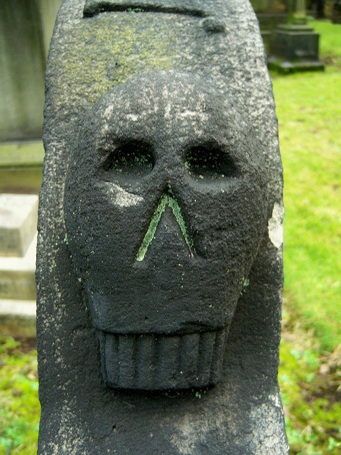 elephantbitterhead:Skulls & skeletons on grave markers in various centrally located Scottish cem