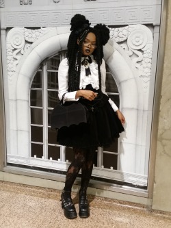 cryptkasper:  4/25/2016- I went out for a celebration in NYC and decided to wear some of my newly purchased pieces. Blouse: BPNSkirt: BPNPurse: Moi meme Moitie Accessories and Headdress: Handmade 