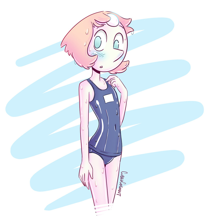 Here’s the finished version of the school swimsuit sketch from a little while ago