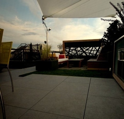 Deck Covered ChicagoSmall Minimalist Rooftop Outdoor Kitchen Deck Photo With An Awning