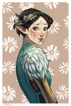 faebelina: I finally finished DA2 for the first time this weekend. *sheds a tear* It…it was good. I ended up romancing Merrill instead of Fenris because she’s just too darn cute. Thought I’d do a little tribute doodle for the bae!