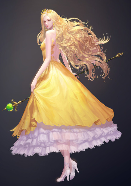 [SPEED PAINTING] YELLOW PRINCESS  Muel Kim www.artstation.com/artwork/DxmYKo