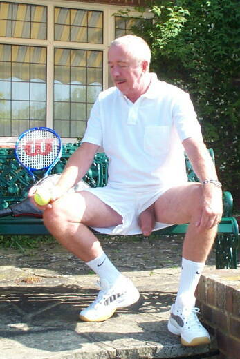 the-jv:  backfur:  Follow www.backfur.tumblr.com  Looks like he’s done with tennis and ready for some activity in the bedroom.  Hot. 