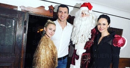 Hayden, Wlad, and Natalia Klitschko celebrating New Year in Austria