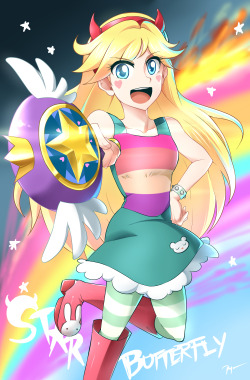 kuroshinkix:  A Magical Princess from Another Dimension, STAR BUTTERFLY!Another Anime Fanart i’ve made from Star Vs. FOE!It also to be late airing this Sunday on Disney Channel Asia!© kuroshinki